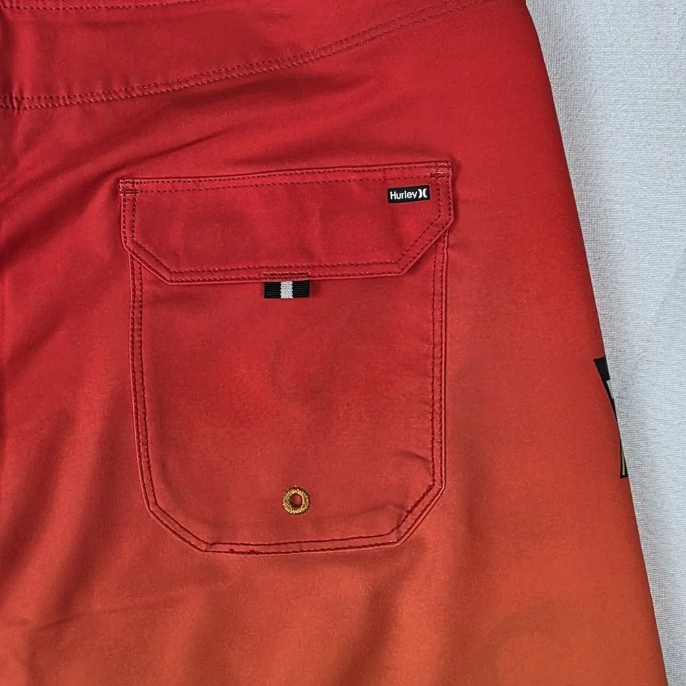 New‎ Hurley Phantom NASCAR Racing Board Shorts Mens 36 Red Orange Eco Flame 18